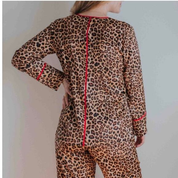 SUMMERSALT The Cloud 9 Silky Pajama Set NEW Size XL EXTRA LARGE Leopard print - Picture 2 of 7